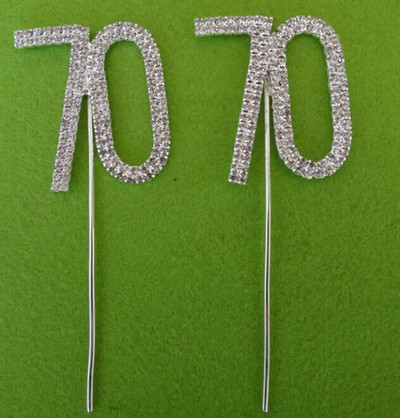 Number10 18 20 21 25 50 60 70 Διακόσμηση τούρτας Sliver Diamond Topper Stick για διακοσμήσεις πάρτι γενεθλίων Προμήθειες επετείου