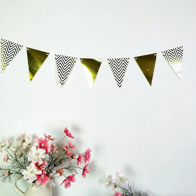 Happy Birthday Rose Gold Paper Banner Garland 1st Baby Shower Bunting Garland Flag Kid Birthday Party Decoration Supplies