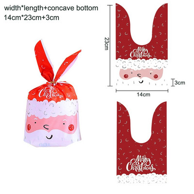 10/20 vnt Kalėdų triušio ausų saldainių maišeliai plastikinė dėžutė Kalėdų senelio sniego senelio saldainių maišeliai Kalėdoms Noel sausainių pakavimo reikmenys