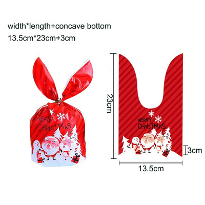 10/20 vnt Kalėdų triušio ausų saldainių maišeliai plastikinė dėžutė Kalėdų senelio sniego senelio saldainių maišeliai Kalėdoms Noel sausainių pakavimo reikmenys