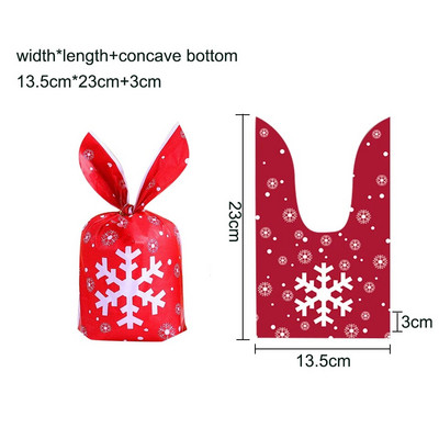10/20 vnt Kalėdų triušio ausų saldainių maišeliai plastikinė dėžutė Kalėdų senelio sniego senelio saldainių maišeliai Kalėdoms Noel sausainių pakavimo reikmenys