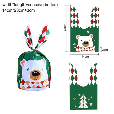 10/20 vnt Kalėdų triušio ausų saldainių maišeliai plastikinė dėžutė Kalėdų senelio sniego senelio saldainių maišeliai Kalėdoms Noel sausainių pakavimo reikmenys