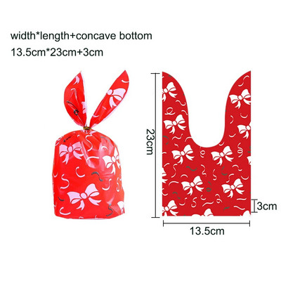 10/20 vnt Kalėdų triušio ausų saldainių maišeliai plastikinė dėžutė Kalėdų senelio sniego senelio saldainių maišeliai Kalėdoms Noel sausainių pakavimo reikmenys