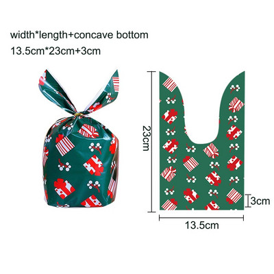 10/20 vnt Kalėdų triušio ausų saldainių maišeliai plastikinė dėžutė Kalėdų senelio sniego senelio saldainių maišeliai Kalėdoms Noel sausainių pakavimo reikmenys