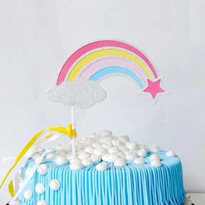 3 τμχ Rainbow Cloud Happy Birthday Cake Toppers Διακόσμηση Παιδική Διακόσμηση πάρτι για μωρό κοριτσάκι Cupcake Toppers Halloween