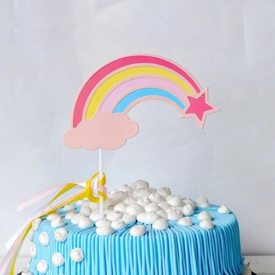 3 τμχ Rainbow Cloud Happy Birthday Cake Toppers Διακόσμηση Παιδική Διακόσμηση πάρτι για μωρό κοριτσάκι Cupcake Toppers Halloween