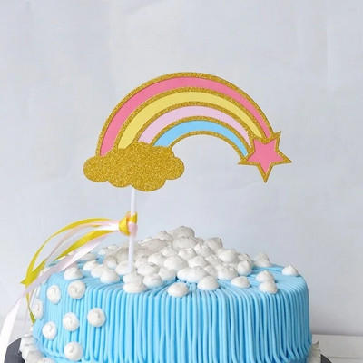 3 τμχ Rainbow Cloud Happy Birthday Cake Toppers Διακόσμηση Παιδική Διακόσμηση πάρτι για μωρό κοριτσάκι Cupcake Toppers Halloween