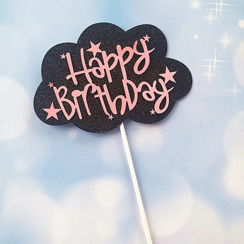3 τμχ Rainbow Cloud Happy Birthday Cake Toppers Διακόσμηση Παιδική Διακόσμηση πάρτι για μωρό κοριτσάκι Cupcake Toppers Halloween