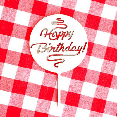 Ξύλινο διακοσμητικό τραπεζιού Happy Birthday Cake Toppers birthday Party Dessert