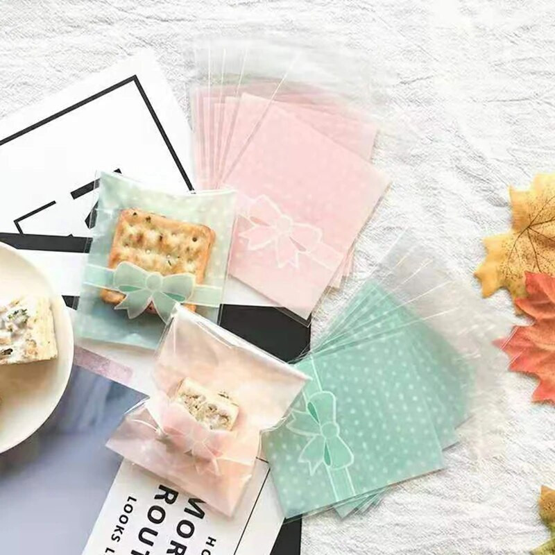 100 τμχ Φιόγκος φερμουάρ Τσάντα δώρου Μπισκότο για γλυκά πάρτι Goodie τσάντες συσκευασίας Μπομπονιέρα Τούρτα Μπομπονιέρα Συσκευασία Καραμέλα Δώρο Γάμου
