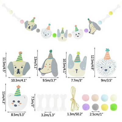 Χαριτωμένο κουτάβι κατοικίδιο γάτα Διακόσμηση Δωματίου Σπίτι Γενεθλίων Γάτες Σκύλος Χάρτινα Πανό Γιρλάντες Ζώα με θέμα το πάρτι Διακοσμήσεις ντους μωρών