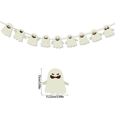 Happy Halloween χάρτινο πανό κολοκύθα μάγισσα, κρανίο αράχνη, γιρλάντα, σημαίες, κρεμαστό πάρτι γενεθλίων με θέμα το Halloween