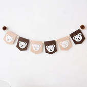 Αρκούδα πάρτι γενεθλίων μαλλιά μπάλα σημαία διακοσμητική διάταξη πανό