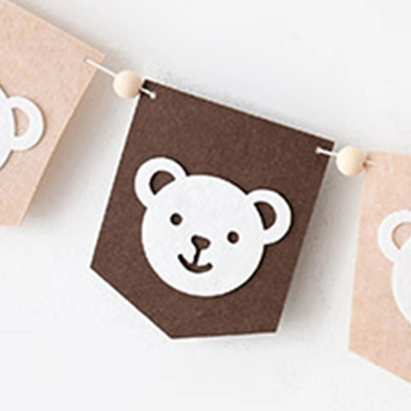 Αρκούδα πάρτι γενεθλίων μαλλιά μπάλα σημαία διακοσμητική διάταξη πανό