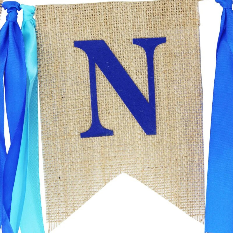 Baby Shower Burlap One Garland 1st Girl Pink Κορδέλα Γράμματα Πανό Αγόρι Μπλε ΜΙΑ Διακόσμηση σημαίας
