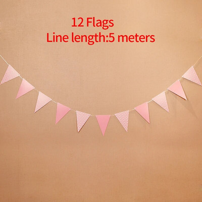 5 εκατ. 12 σημαίες σημαιοφόρο πανό Χρόνια πολλά Διακόσμηση για τα πρώτα αγόρια για πάρτι κοριτσιών Κουτσοκόπουλα προμήθειες Παιδιά Η 1η μου χάρτινη γιρλάντα ενός έτους