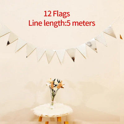 5 εκατ. 12 σημαίες σημαιοφόρο πανό Χρόνια πολλά Διακόσμηση για τα πρώτα αγόρια για πάρτι κοριτσιών Κουτσοκόπουλα προμήθειες Παιδιά Η 1η μου χάρτινη γιρλάντα ενός έτους