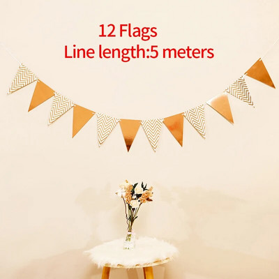 5 εκατ. 12 σημαίες σημαιοφόρο πανό Χρόνια πολλά Διακόσμηση για τα πρώτα αγόρια για πάρτι κοριτσιών Κουτσοκόπουλα προμήθειες Παιδιά Η 1η μου χάρτινη γιρλάντα ενός έτους
