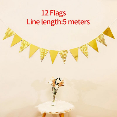5 εκατ. 12 σημαίες σημαιοφόρο πανό Χρόνια πολλά Διακόσμηση για τα πρώτα αγόρια για πάρτι κοριτσιών Κουτσοκόπουλα προμήθειες Παιδιά Η 1η μου χάρτινη γιρλάντα ενός έτους