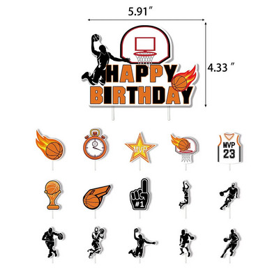 Korvpalliteemaline peokaunistus Korvpallisärk Palju õnne sünnipäevaks Tõmba lipuga koogimärk Esimese sünnipäeva kaunistus