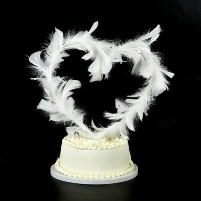 Feather Heart LED Light Toppers Cake Toppers Wedding Birthday Party Προμήθειες Baking Cupcake Επιδόρπιο Topper Διακόσμηση τούρτας