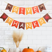 1 τεμ. Διακοσμητική σημαία για την Ημέρα των Ευχαριστιών ΔΩΣΤΕ ΕΥΧΑΡΙΣΤΟΥΜΕ Φθινοπωρινό πάρτι πανό με φύλλα σφενδάμου