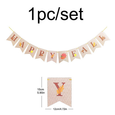 1 τεμ. Διακοσμητική σημαία για την Ημέρα των Ευχαριστιών ΔΩΣΤΕ ΕΥΧΑΡΙΣΤΟΥΜΕ Φθινοπωρινό πάρτι πανό με φύλλα σφενδάμου