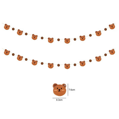 INS Happy Birthday Letters Banner Παιδικό 1ο πάρτι γενεθλίων Καφέ αρκουδάκι Χαρτί γιρλάντα Διακόσμηση σημαία για αγόρι κορίτσι Προμήθειες ντους μωρού