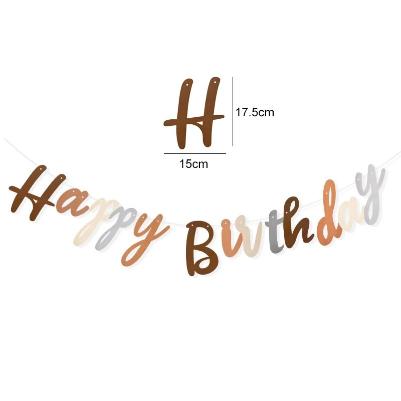 INS Happy Birthday Letters Banner Παιδικό 1ο πάρτι γενεθλίων Καφέ αρκουδάκι Χαρτί γιρλάντα Διακόσμηση σημαία για αγόρι κορίτσι Προμήθειες ντους μωρού