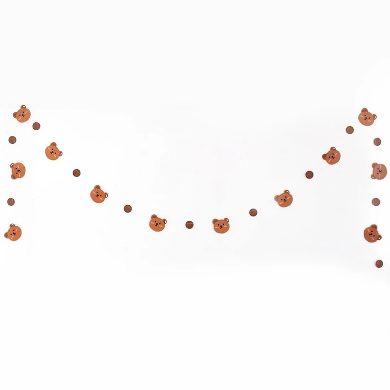 INS Happy Birthday Letters Banner Παιδικό 1ο πάρτι γενεθλίων Καφέ αρκουδάκι Χαρτί γιρλάντα Διακόσμηση σημαία για αγόρι κορίτσι Προμήθειες ντους μωρού