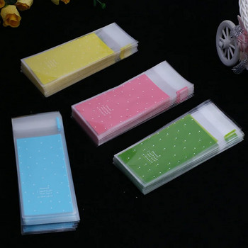 100τμχ Μέγεθος 5*10+3cm Πλαστική συσκευασία μπισκότων Τσάντες περιτυλίγματος Cupcake Opp Αυτοκόλλητη τσάντα δώρου για DIY Candy Lipstick Package