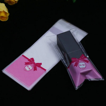 100τμχ Μέγεθος 5*10+3cm Πλαστική συσκευασία μπισκότων Τσάντες περιτυλίγματος Cupcake Opp Αυτοκόλλητη τσάντα δώρου για DIY Candy Lipstick Package