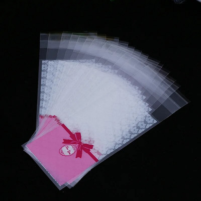 100τμχ Μέγεθος 5*10+3cm Πλαστική συσκευασία μπισκότων Τσάντες περιτυλίγματος Cupcake Opp Αυτοκόλλητη τσάντα δώρου για DIY Candy Lipstick Package