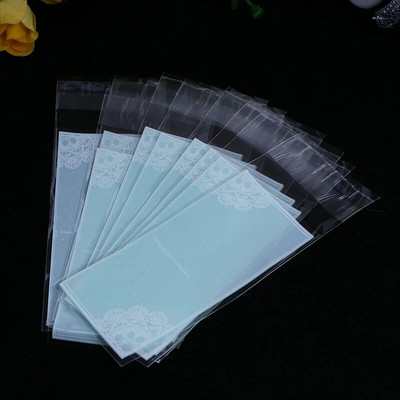 100τμχ Μέγεθος 5*10+3cm Πλαστική συσκευασία μπισκότων Τσάντες περιτυλίγματος Cupcake Opp Αυτοκόλλητη τσάντα δώρου για DIY Candy Lipstick Package