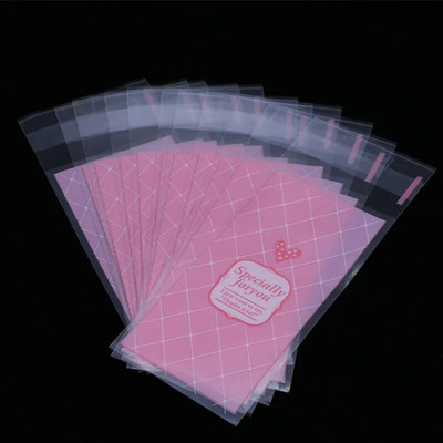 100τμχ Μέγεθος 5*10+3cm Πλαστική συσκευασία μπισκότων Τσάντες περιτυλίγματος Cupcake Opp Αυτοκόλλητη τσάντα δώρου για DIY Candy Lipstick Package