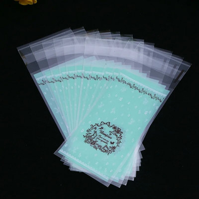 100τμχ Μέγεθος 5*10+3cm Πλαστική συσκευασία μπισκότων Τσάντες περιτυλίγματος Cupcake Opp Αυτοκόλλητη τσάντα δώρου για DIY Candy Lipstick Package