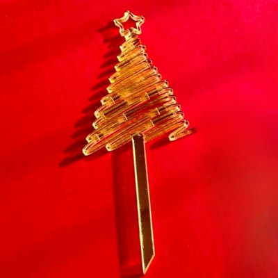 Deer Tree Χρυσό Ακρυλικό Merry Christmas Cake Topper Χρόνια Πολλά Παιδικά Δώρα Χριστουγεννιάτικο Επιδόρπιο