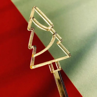 Deer Tree Χρυσό Ακρυλικό Merry Christmas Cake Topper Χρόνια Πολλά Παιδικά Δώρα Χριστουγεννιάτικο Επιδόρπιο