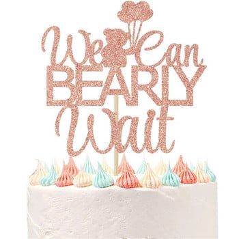 DIY Paperboard Happy Birthday Cake Topper We Can Bearly Wait Cake Topper For Kids Birthday Party Cake Decoration Baby Showers