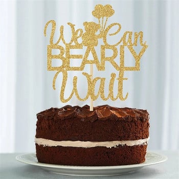 DIY Paperboard Happy Birthday Cake Topper We Can Bearly Wait Cake Topper For Kids Birthday Party Cake Decoration Baby Showers