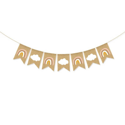 Πανό Bobo Oh Baby λινάτσα Γιρλάντα για Baby Shower Διακόσμηση πάρτι γενεθλίων Δωματίου Κρεμαστά κουκούτσια αποκαλύπτει το φύλο Photo Booth