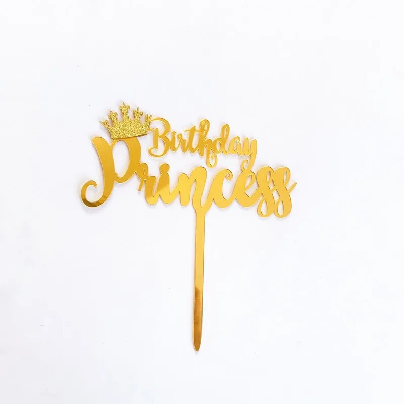 Διπλά στρώματα Crown King Βασίλισσα Πριγκίπισσα Πριγκίπισσα Χρόνια πολλά Ακρυλική Τούρτα Διακόσμηση Προμήθειες Διακόσμηση πάρτι