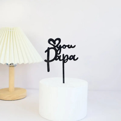 Χρυσό ΚΑΛΥΤΕΡΟ ΤΟΠΕΡ για τούρτα για την ημέρα του πατέρα Μαύρο ακρυλικό κάλυμμα για τούρτα γενεθλίων Daddy για Διακόσμηση τούρτας για πάρτι γενεθλίων για τον πατέρα