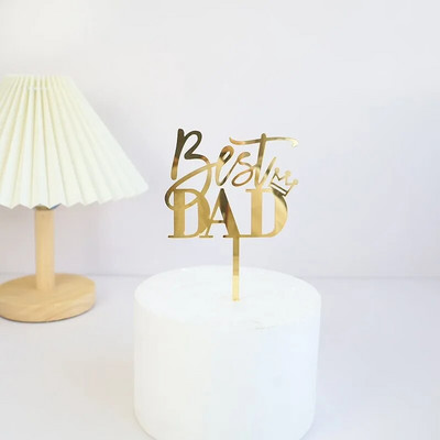 Χρυσό ΚΑΛΥΤΕΡΟ ΤΟΠΕΡ για τούρτα για την ημέρα του πατέρα Μαύρο ακρυλικό κάλυμμα για τούρτα γενεθλίων Daddy για Διακόσμηση τούρτας για πάρτι γενεθλίων για τον πατέρα