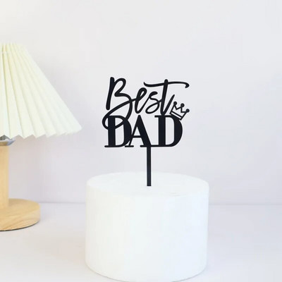 Χρυσό ΚΑΛΥΤΕΡΟ ΤΟΠΕΡ για τούρτα για την ημέρα του πατέρα Μαύρο ακρυλικό κάλυμμα για τούρτα γενεθλίων Daddy για Διακόσμηση τούρτας για πάρτι γενεθλίων για τον πατέρα