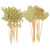 24 τμχ Ερώτησαν Είπε Ναι Cupcake Toppers Glitter Ring Καρδιά αρραβώνα Τούρτα έρημο Στολίδι για τούρτα