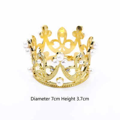 Royal Style Platinum Banner Flag Gold Ball Star Χρόνια Πολλά Κέικ Topper Love Crown Διακοσμήσεις για πάρτι Παιδικές μπομπονιέρες