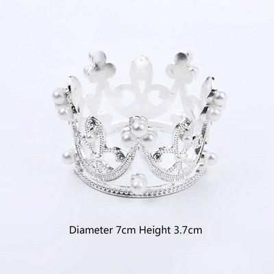 Royal Style Platinum Banner Flag Gold Ball Star Χρόνια Πολλά Κέικ Topper Love Crown Διακοσμήσεις για πάρτι Παιδικές μπομπονιέρες