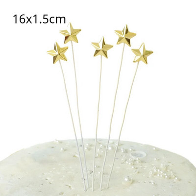 Royal Style Platinum Banner Flag Gold Ball Star Χρόνια Πολλά Κέικ Topper Love Crown Διακοσμήσεις για πάρτι Παιδικές μπομπονιέρες