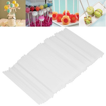100 броя бели пластмасови пръчици за близалки за еднократна употреба Супер форма за украса на торта за близалки